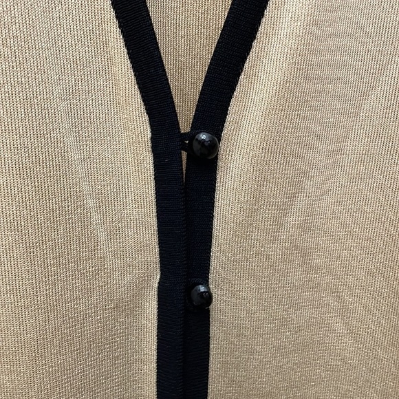 Exclusively Misook Button Front Cardigan Sweater Black Brown Size Large Career - Picture 5 of 10